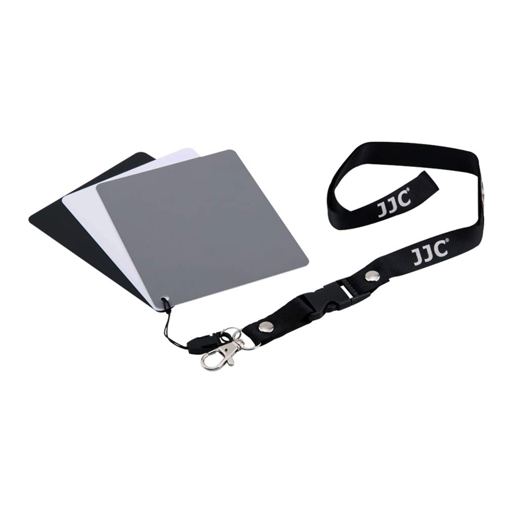 PVC Grey Card White Balance Card 18% Exposure Photography for DSLR and Film Color Custom Calibration Camera Checker Video w/landyard & clip, 3-in-1 White Balance, Balck, Gray Cards