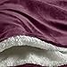Genteele Sherpa Throw Blanket Super Soft Reversible Ultra Luxurious Plush Blanket, 60 x 70 inches, Rich Purple/White