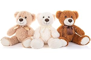 MorisMos 3 Packs Teddy Bears Bulk Stuffed Animals, Cute Small Teddy Bear Plush Toys, Little Stuffed Bear for Kids on Centerpiece Baby Shower, 14 Inches