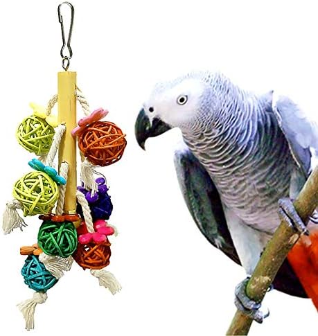 カラフルなオウム玩具かまロープベルペットケージデコレーションハンギング鳥のインコ B086j5d8gv 1 121円