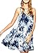 Difyou Women's Tie Dye Backless Club Spaghetti Strap Dress Blue