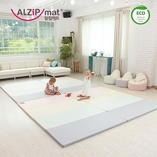 [Alzip New Eco Mat] Folding, Non-Toxic, Reversible SG Playmat -Modern Pink Color (240x140x4cm)