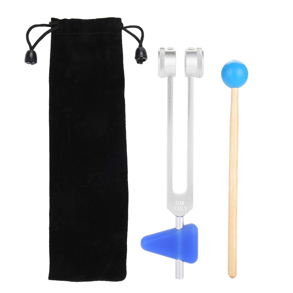 Aluminum Medical Tuning Fork with Mallet Hammer Ball Medical Instruments Kit Aluminium Tuning Fork Sound Healing Vibration Therapy Tools 136.1Hz