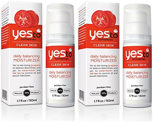Yes to Tomatoes Daily Balancing Moisturizer (Pack of 2) with Sweet ALmond Oil, Shea Butter, and Aloe Leaf Juice, 1.7 fl. oz.