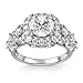 Metal Factory Sterling Silver 925 Round Brilliant CZ Cubic Zirconia Halo Engagement Ring