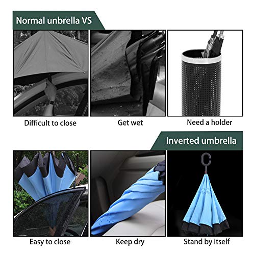 image for ZOMAKE Inverted Umbrella, Double Layer Reverse Umbrella Large Inside O