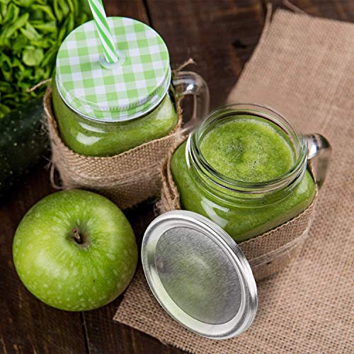 Mason Jar Lids,Regular Mouth Canning Lids, Canning Jar Lids with Silicone Seals Rings，Split-Type Lids Leak Proof and Secure Canning Jar Caps (Regular Mouth,12PCS)
