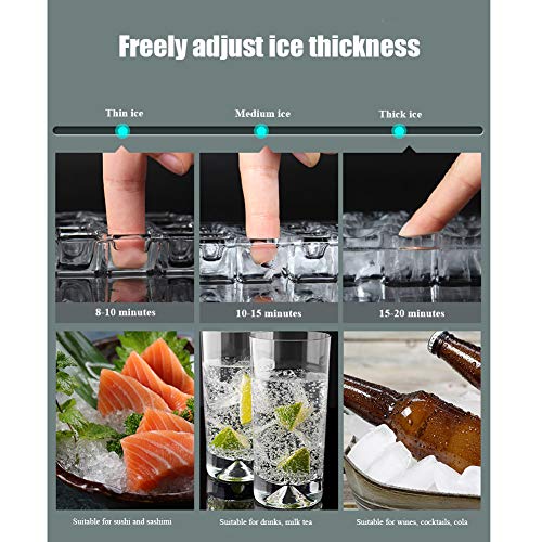 FRIDGE Eiswürfelmaschine Crushed Ice Eiswürfelbereiter 40kg Eiswürfel 24h Eiswürfelmaschine Mit Griff Automatische… – Bild 5