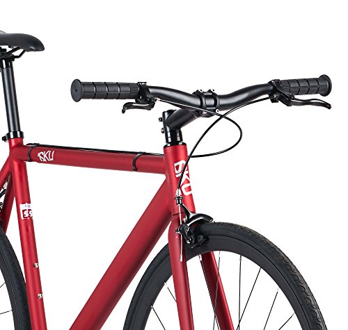 6KU Track Fixed Gear Bicycle, Burgundy/Black, 47cm