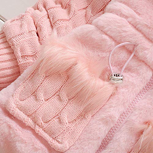 TLoowy Little Girl Winter Coat, Kids Toddler Baby Girl Hoodie Coat Jacket Warm Fuzzy Fleece Outerwear (Pink,18-24 M) - Thumbnail 3