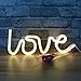 DELICORE Decorative LED Love Shaped Neon Night Light With Warm White Lamp-Neon Night Light Operated By Battery/USB for Children's room Party Christmas Wedding Decoration