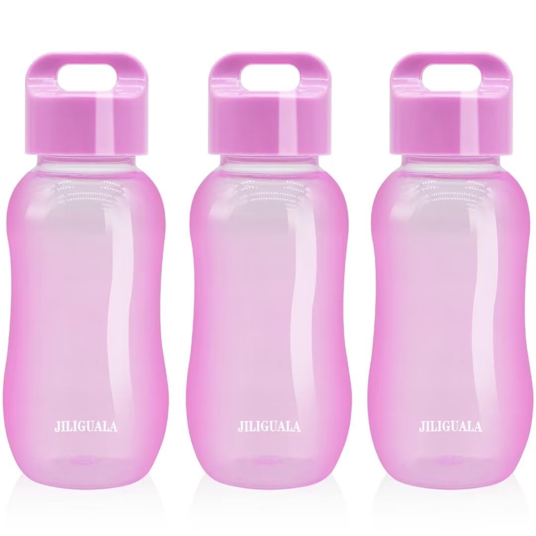 JILIGUALA Plastic Coffee Travel Mugs Water Bottle Sports Water Bottle Cup for Milk, Coffee, Tea, Juice Size 350ml (12oz), Purple Pack of 3