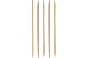 HARFINGTON 5Pcs Bamboo Knitting Needles Double Pointed Size US 7(4.5mm) Carbonized 6 Inch(15cm) Straight for Handmade Creativ