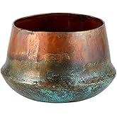 47th & Main Rustic Finished Planter/Pot, 5" Diameter, Copper/Blue