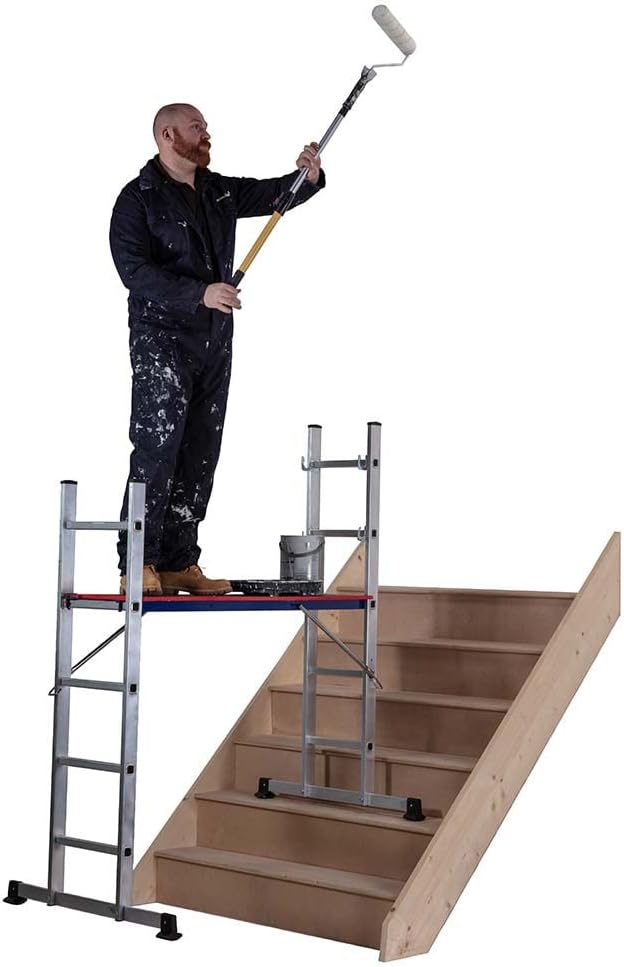 Werner 5 in 1 Combination Ladder with Platform - Stepladder Extension Stairwell