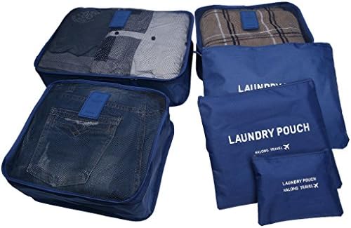 Super Compression Packing Cubes 6pcs Value Set for Travel Organizers-Waterproof Laundry Bag-Fine Mesh Luggage Organizer Bags Shenlan