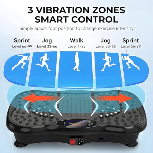 ALISMAEEL Vibration Plate Fitness Platform Exercise Machine Vibrating Lymphatic Drainage Shaking Full Body Shaker Workout Vibrate Stand Shake Board Sport Gym for Weight Loss Fat Burner for Women Men