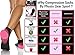 Physix Gear Short Compression Socks for Men & Women - Best Low Compression Socks Women & Men with Arch Support, Ideal for Running, Plantar Fasciitis comfort, and Swelling - Ankle, Pink/White, S/M