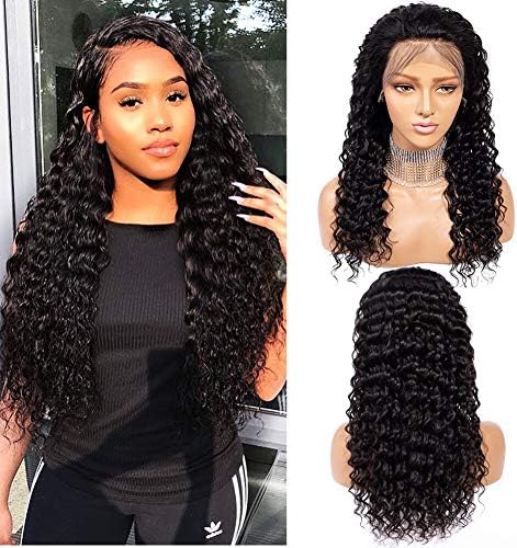 CYNOSURE 13x6 Lace Front Wigs Human Hair Pre Plucked Frontal Wig for Woman Brazilian Deep Wave Human Hair Wigs with Baby Hair(20, Deep Wave Wigs)