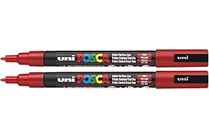 Posca PC-3M Paint Marker Art Pens - 0.9-1.3mm Nib - Red Ink (2)