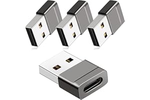 AUVIPAL USB C Female to USB Male Adapter (4 Pack), USB A Charger to USB Type C Cable Converter for Apple Watch Series 7 8 9 Ultra SE, iPhone 15 14 13 Plus Pro Max and More