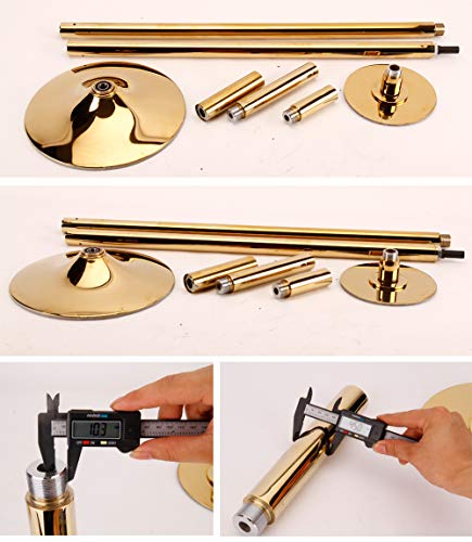 45mm Removable Dancing Pole Kit Portable Fitness Dance Sport Exercise Club Party Pub Home Dance (Gold)
