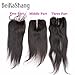 BeiKaShang 4x4 Straight Lace Closure with Bleached Knots Baby Hair Natural Hairline Brazilian Virgin Human Hair Closure Hair Natural Color