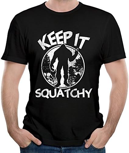 Men's Keep It Squatchy Bigfoot Short Sleeve T-shirt Black