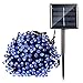 Flacchi Solar String Lights, 72ft 200 LED Fairy Christmas Lights, 8 Modes Ambiance Lighting for Outdoor, Patio, Lawn, Landscape, Garden, Home, Wedding (Blue) (F002)