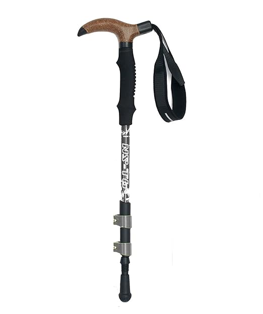 KSS Trekkingstock Carbon verstellbar Wanderstock mit Klemmverschluss 55-110 cm Teleskop Gehstock mit ergonomischen Korkgriff