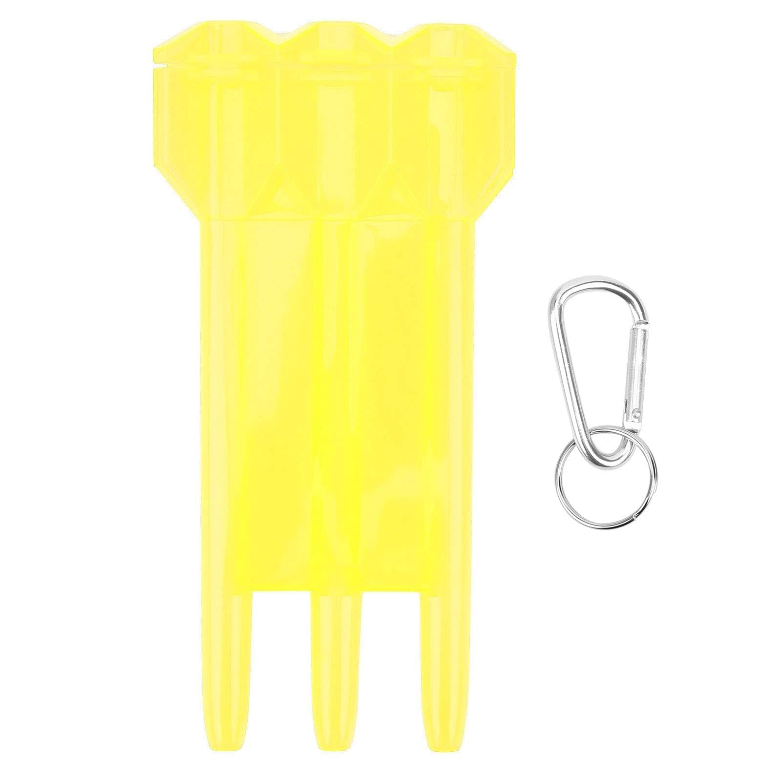 Agatige 3 Sleeve Darts Carrying Case, 17x8.5cm/6.7x3.3in Universal Portable Nylon Dart Storage Box with Hanging Buckle, Hold 3 Darts Carrying Storage Holder for Steel Tip/Soft Tip Dart (Yellow)