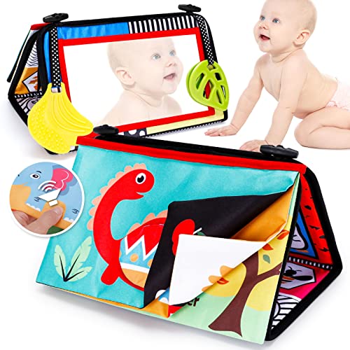 Baby Tummy Time Mirror Toy with 3D Activities Book Tummy Time Floor