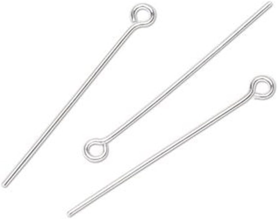 20pcs Adabele Authentic Sterling Silver Eyepins Eye Pin 30mm (1.2 inch) Hypoallergenic for DIY Craft Jewelry Making (Wire 0.4mm/26 Gauge) SS1-30