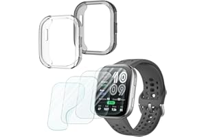 FCMEDZI Compatible for Amazfit Bip 6 Screen Protector & Case Set (4+2 Pack) – HD TPU Soft Protective Film,Not Glass,Shockproof TPU Cover | Anti-Scratch, Ultra-Thin