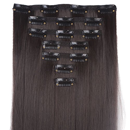 3-5 Days Delivery 7Pcs 16 Clips 23-24 Inch Thick Curly Straight Full Head Clip in on Double Weft Hair Extensions 20 Colors