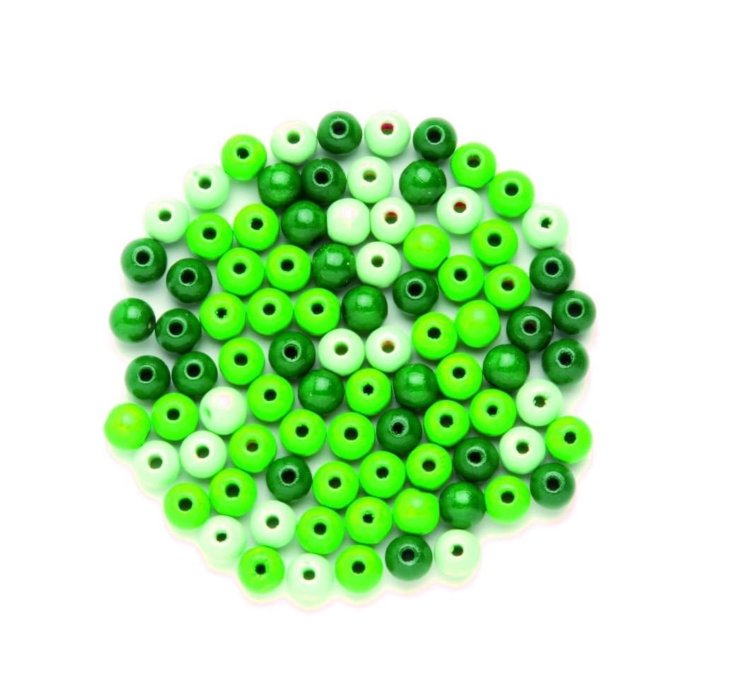 Glorex Wood Bead 118ST Mix, Wood, green, 110 x 8.6 x 0.5 mm — image 1