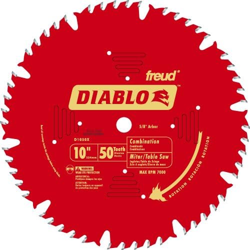 Diablo D1050X 10" 50T Diablo Combination Chop Miter & Table Saw Blade