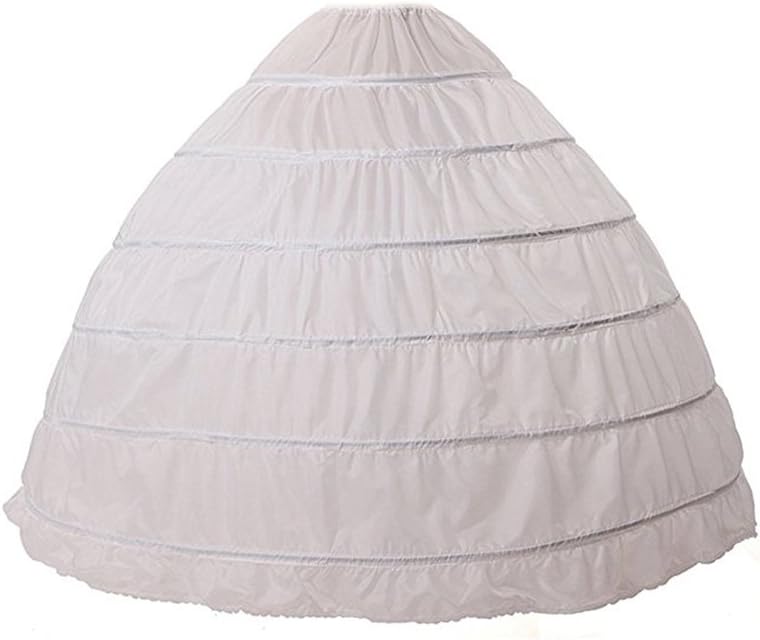 Kimbridal Women's 6 Hoops Crinoline Petticoats Slips Underskirt Floor Length For Ball Gown Bridal Dresses