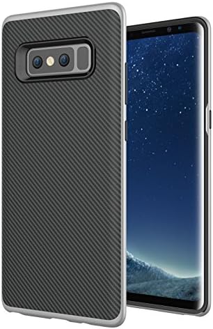 Galaxy Note 8 Case,ITHILDINS Carbon Fiber Design No Slip Anti-fingerprint Ultra Hybrid TPU+ PC Bumper Shockproof Slim Thin Fit Full Body Defender Case for Samsung galaxy note 8 (2017) - Sliver