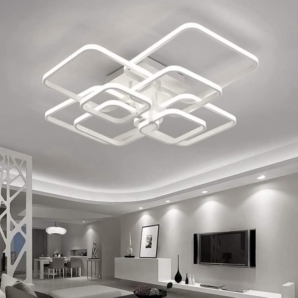 Warmiehomy Modern LED Ceiling Lights,Chandelier with 8 Head Square Design, 152W 6500K - Image 4