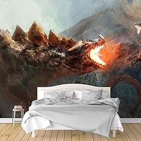 Wall Murals for Bedroom Dark Evil Dragon Removable Wallpaper Peel and Stick Wall Stickers - 66x96 inches