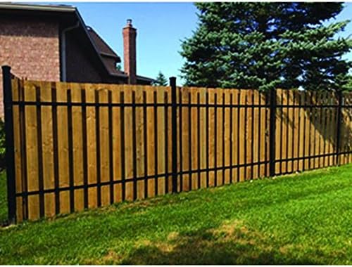 0.625 in. x 5.75 in. x 7.71 ft. Black Aluminum Fence Post Stringer