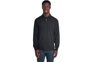 Jerzees Mens Men's Long Sleeve Polo Shirts, Cotton Blend, Two Button Closure, Regular Fit, Sizes S-2x