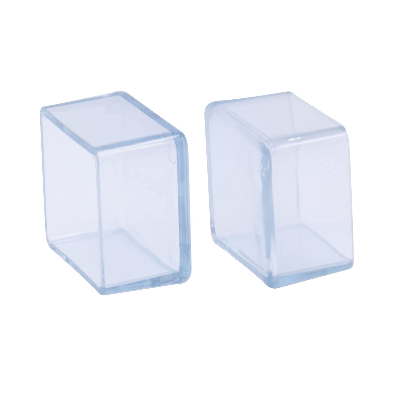 Flyshop 12PCS Chair Leg Caps Tips PVC Patio Floor Protectors Flexible Non-Scratch Square Furniture Table Feet Covers, 1-9/16" x 1-9/16", 40 x 40 mm, Transparent