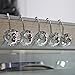 YUYIKES Shower Curtain Hooks Diamond Shape Shower Rings/Round Acrylic Decorative Rhinestones Bling Rolling Bathroom Bath Set of 12 Rings