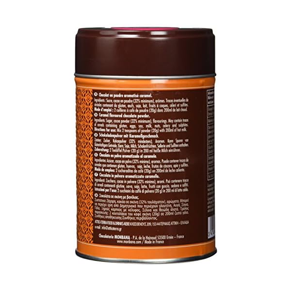 Monbana Schokoladenpulver Karamell 250g Dose (mind. 32% Kakao), 1er Pack (1 x 250 g) – Bild 3