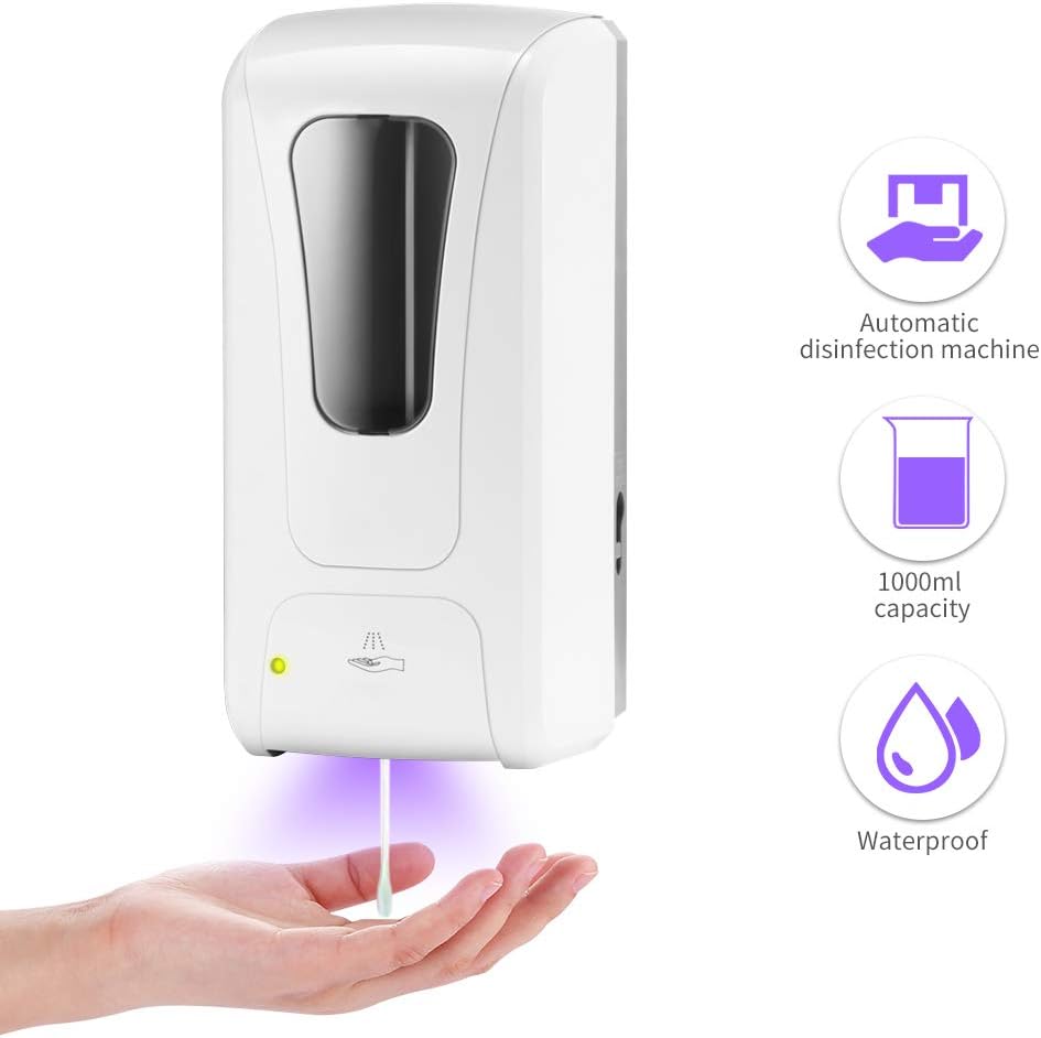 SUNJULY Automatic Soap Dispenser, 1000ml Soap Lotion Pump Disinfection Machine with Infrared Sensor Pounch-Free Wall-Mounted Lotion Dispenser Touch-Free 100% Safe for Hospital School Toilet(Dripping): Home & Kitchen