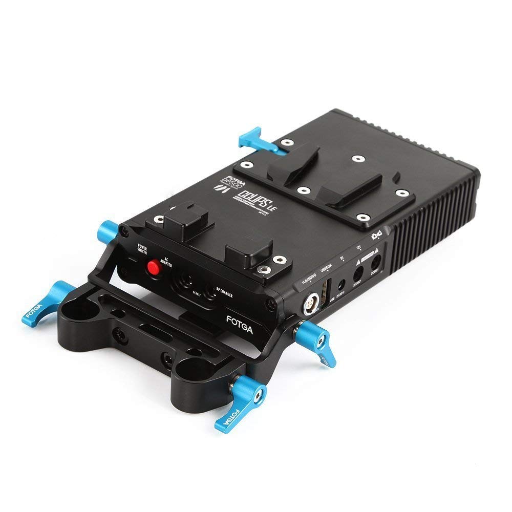 FOTGA DP500III V-Mount V-Lock BP Battery Plate Power Supply for Sony A7 A7R A7Rs II III A9 A6300 A6500 Panasonic GH4 GH5 GH5s Canon EOS 5D 6D 7D Mark II III Nikon D850 with Lock and 15mm Rod Clamp