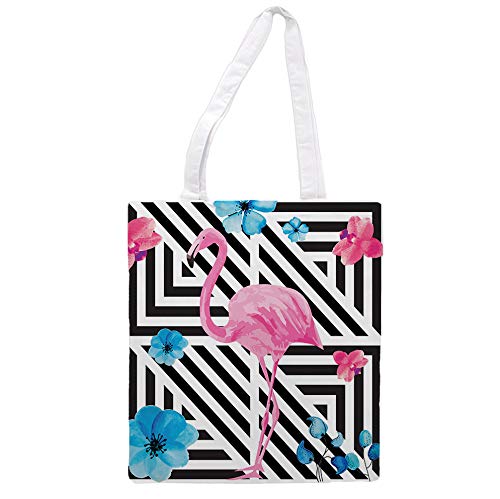 Nacnic Tote bag Flamencos AND FLOWERS fabric. multipurpose shoulder strap