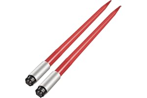 VEVOR Pair Hay Spear 39" Bale Spear 3000 lbs Capacity, Bale Spike Quick Attach Square Hay Bale Spears 1 3/4", Red Coated Bale